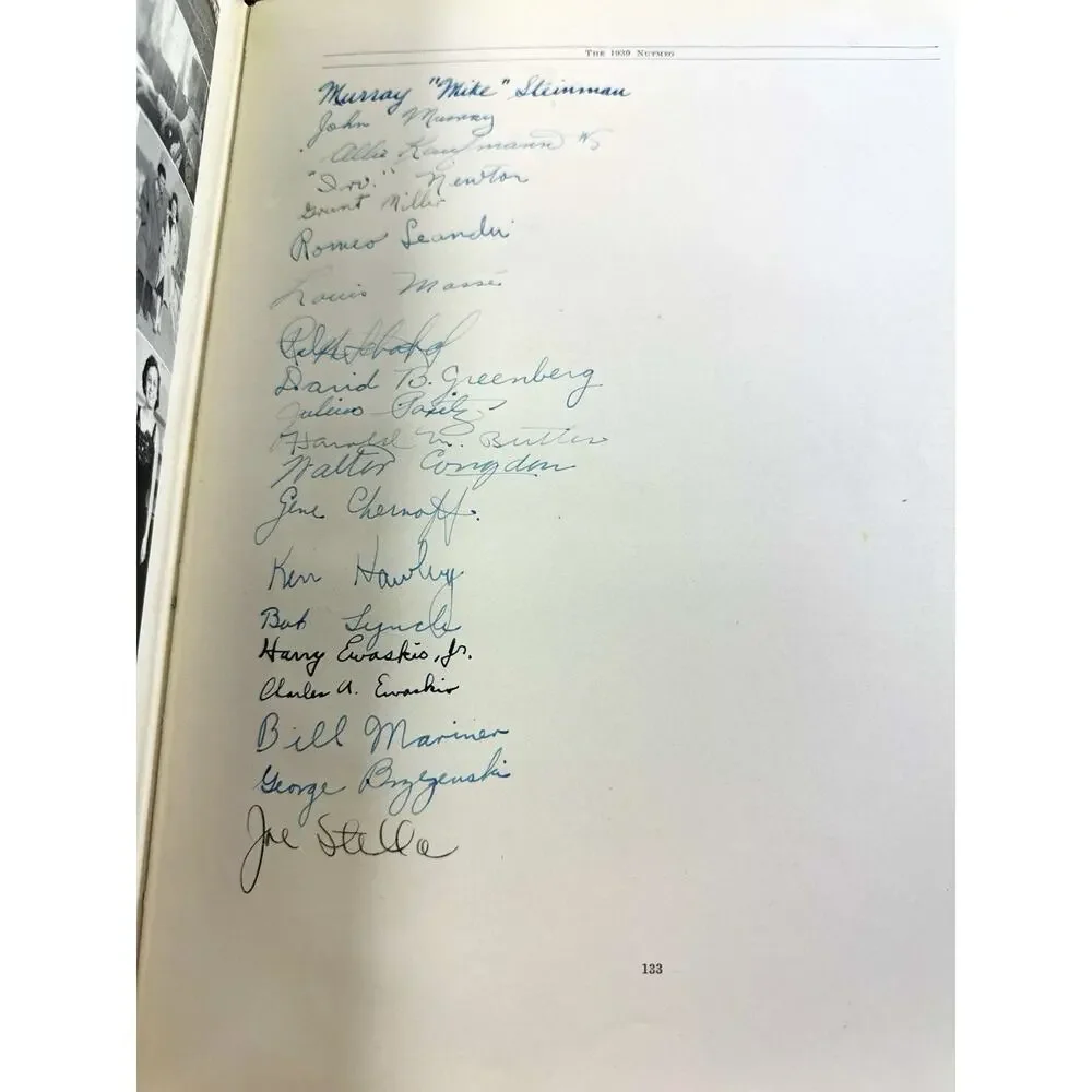Vintage 1939 Nutmeg Connecticut State College Yearbook Storrs CT Signed
